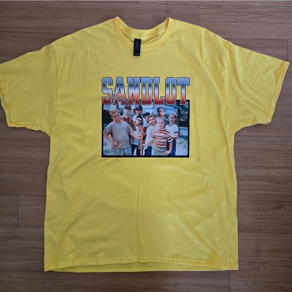 Men’s XL Sandlot Graphic Tee – Yellow 90s Movie Shirt | Gildan Cotton Blend
